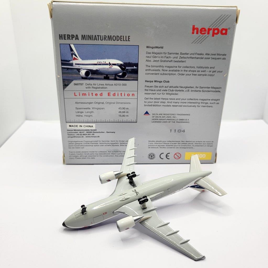 Herpa Wings 1:400 Delta Airlines N821PA Airbus A310-300 
